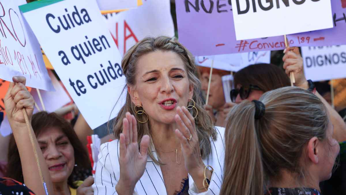 Manifestación empleadas del hogar en España por derechos laborales y protección frente a riesgos