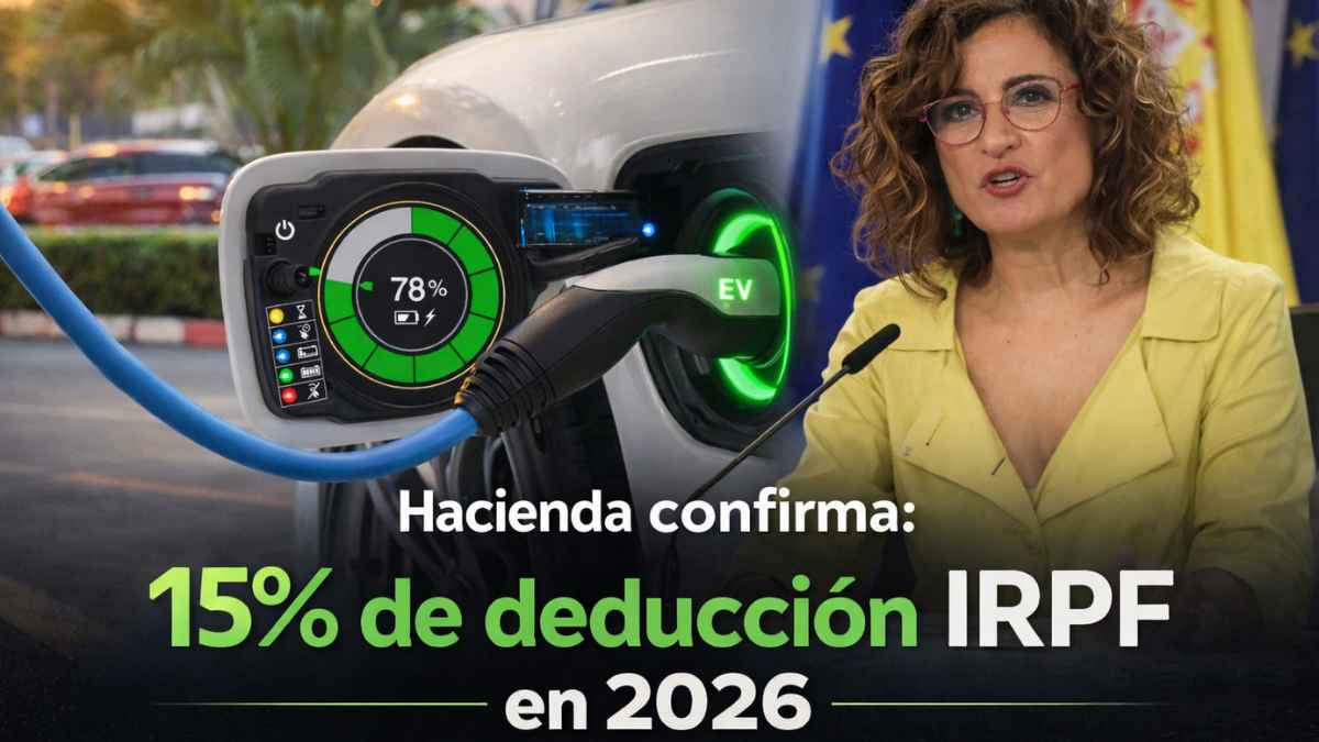 Hacienda confirma deducción del 15% en el IRPF por compra de coche eléctrico en 2026