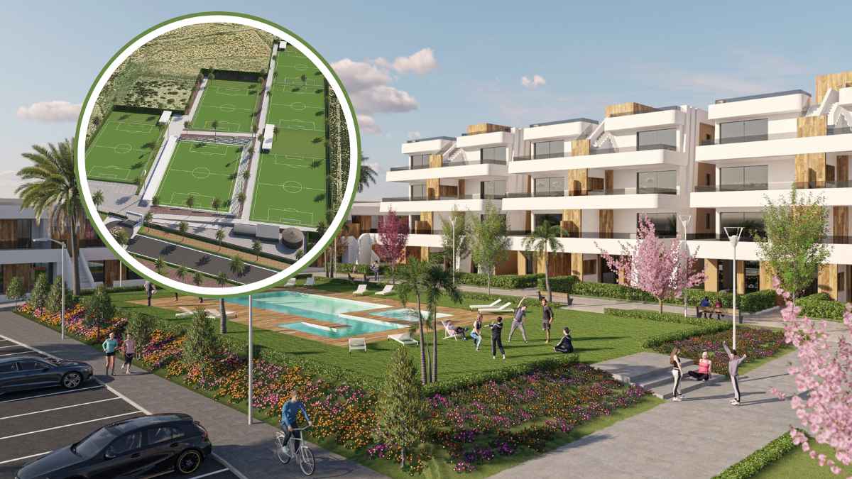 Proyecto del nuevo hotel de lujo en Alhama de Murcia junto a campos de fútbol y zonas deportivas