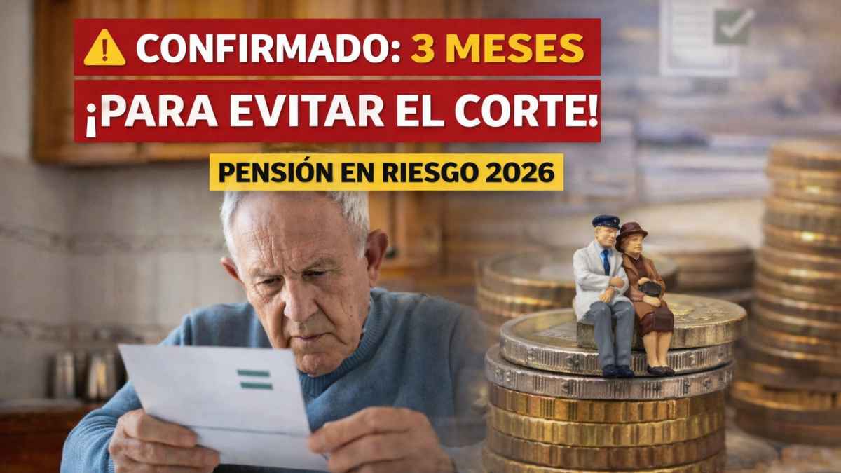 Hombre mayor revisando documento sobre pensión no contributiva en riesgo por no presentar declaración a la Seguridad Social 2026.