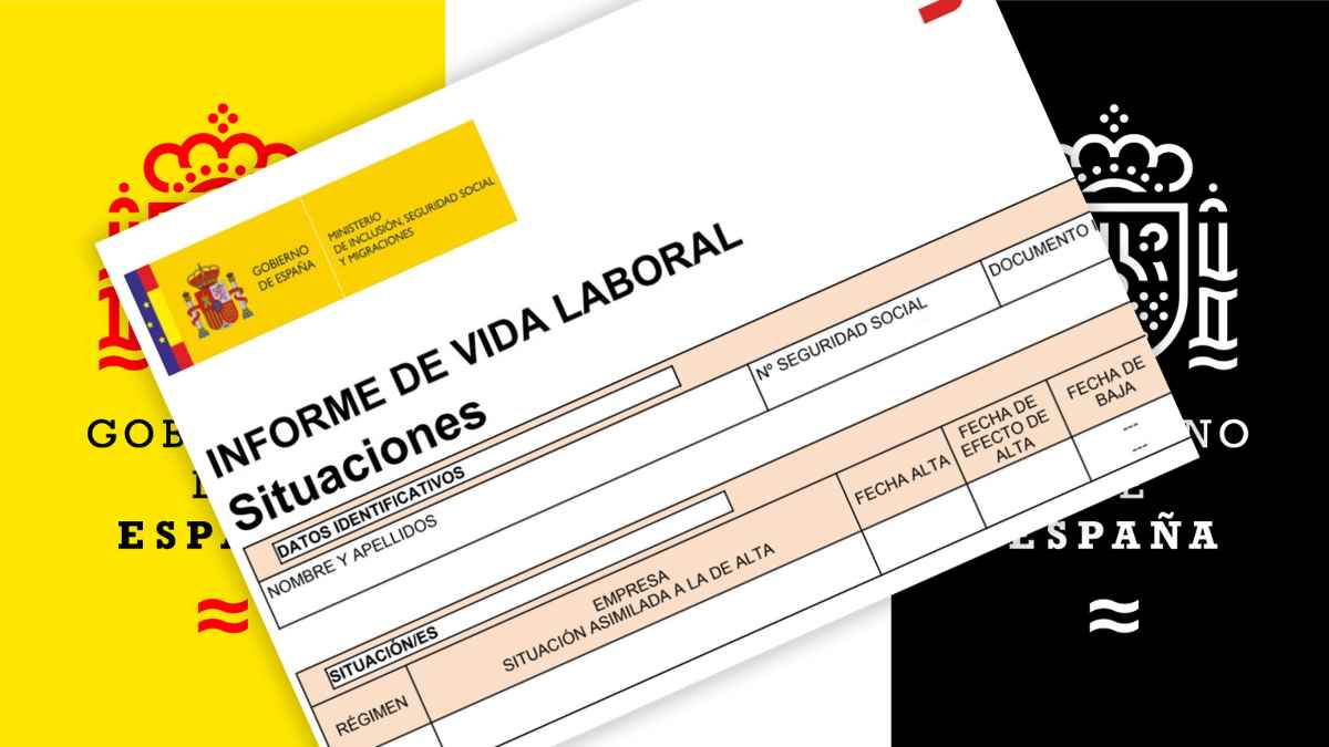 Informe de vida laboral de la Seguridad Social para sumar hasta cinco años de cotización mediante convenio especial