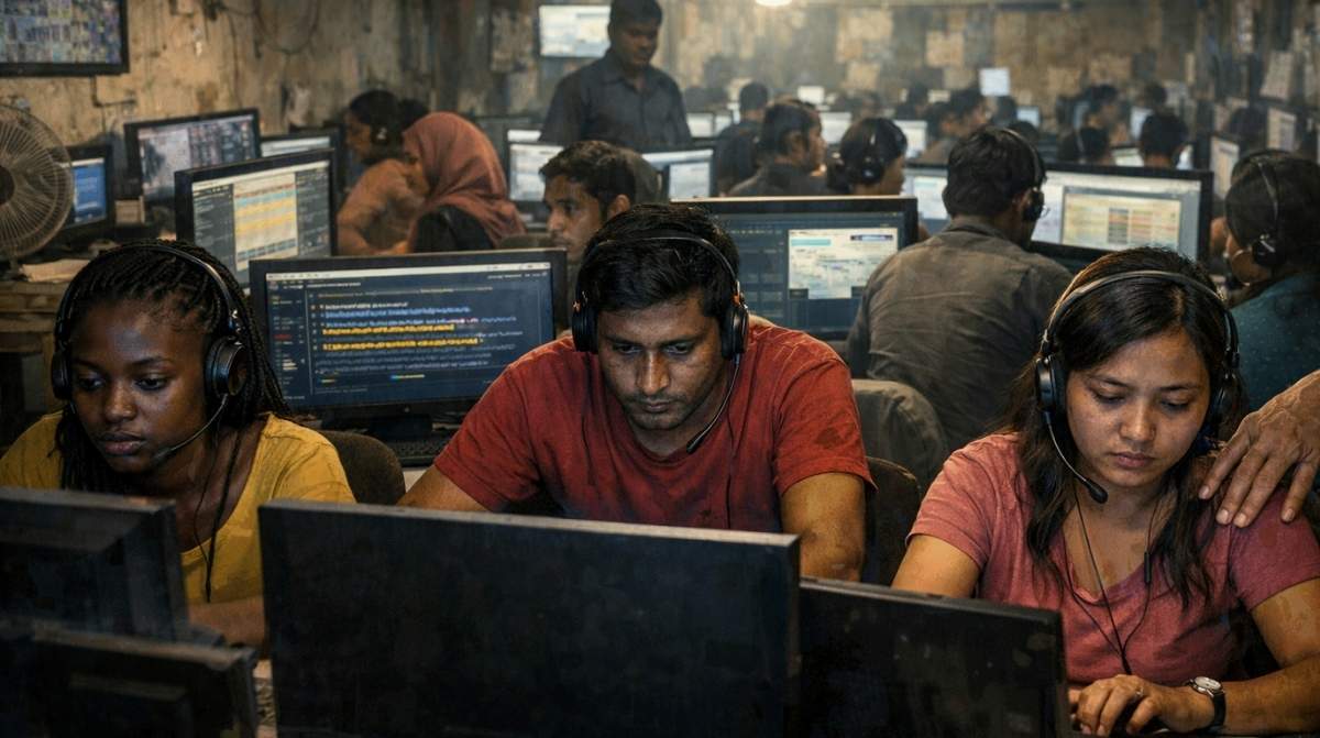 Trabajadores precarios entrenando inteligencia artificial en centros de datos externalizados