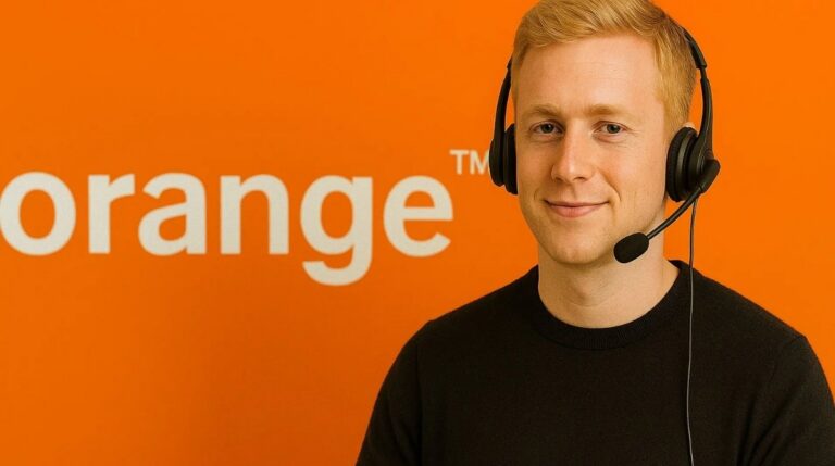 agente telefónico de la compañia Orange