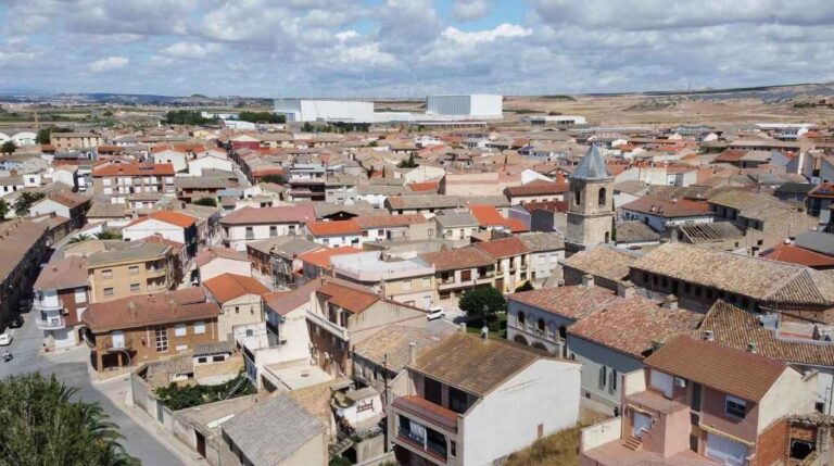 Vista panorámica de Fustiñana, el pueblo de Navarra con una de las tasas de paro más bajas de la comunidad