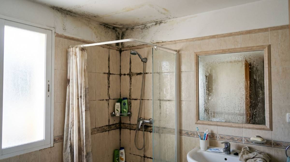 Infoemplea2 22 Baño antiguo con humedad y moho antes de una reforma energética subvencionada por el Gobierno