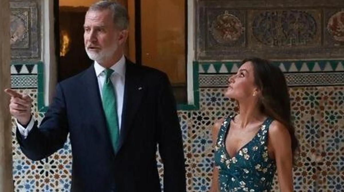 Reyes Felipe y Letizia en el Palacio de la Zarzuela durante un acto institucional