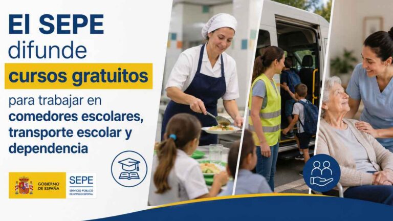 El SEPE lanza cursos gratuitos para trabajar en dependencia, comedor escolar, aula matinal y transporte escolar