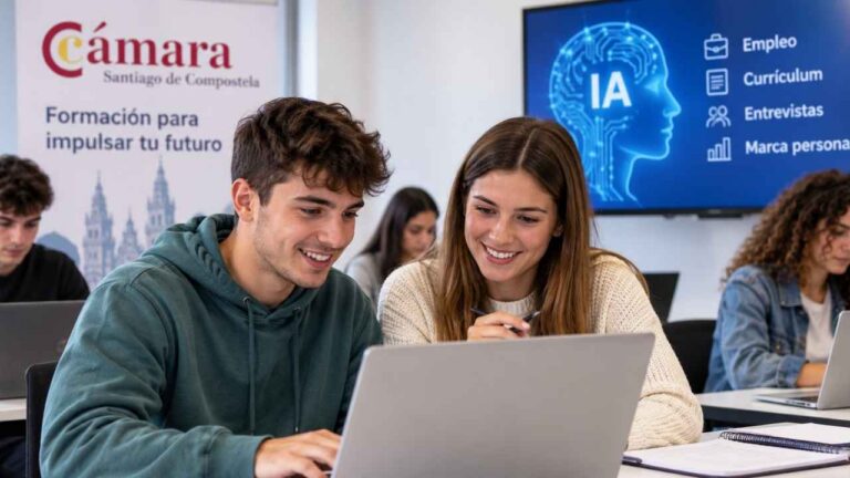 Jóvenes realizan un curso de inteligencia artificial y empleo de la Cámara de Santiago