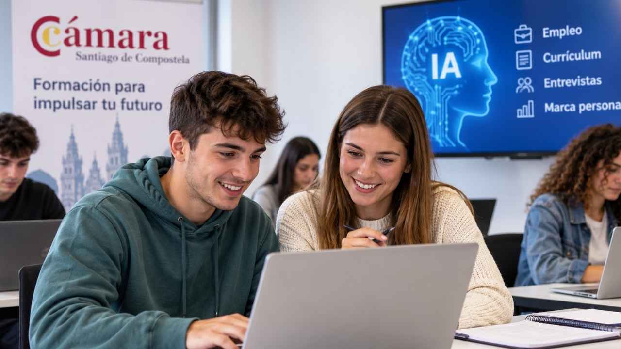 Jóvenes realizan un curso de inteligencia artificial y empleo de la Cámara de Santiago