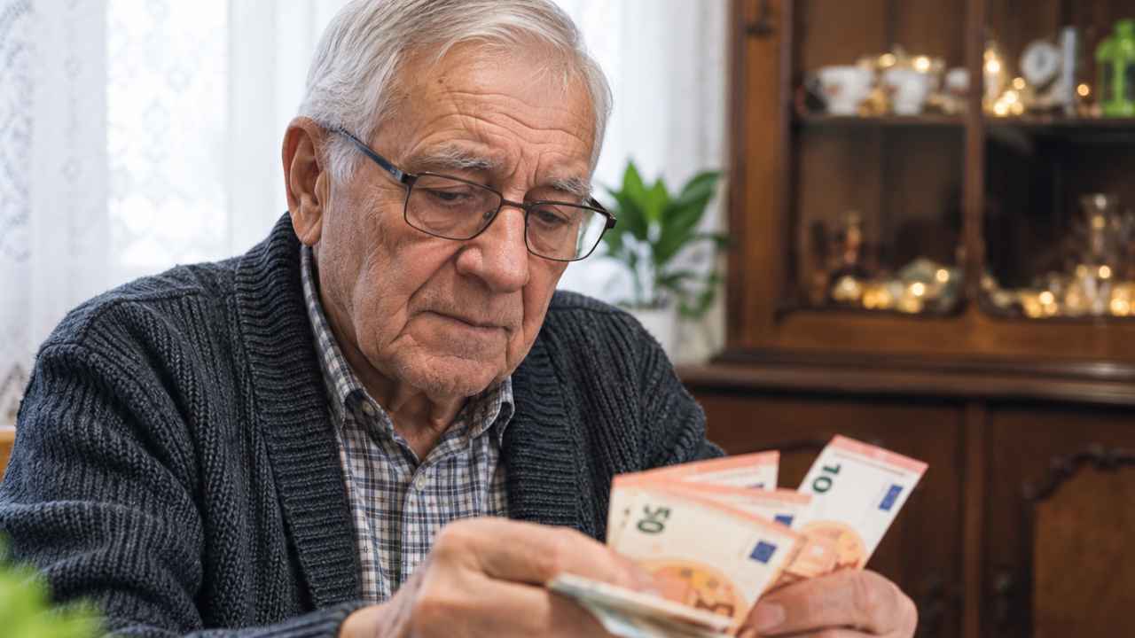 Pensionista contando billetes de euro por el complemento de alquiler de 525 euros