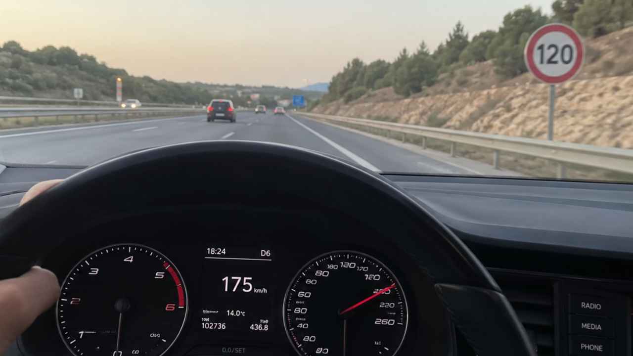 Conductor circulando a 175 km/h por una autovía limitada a 120 km/h