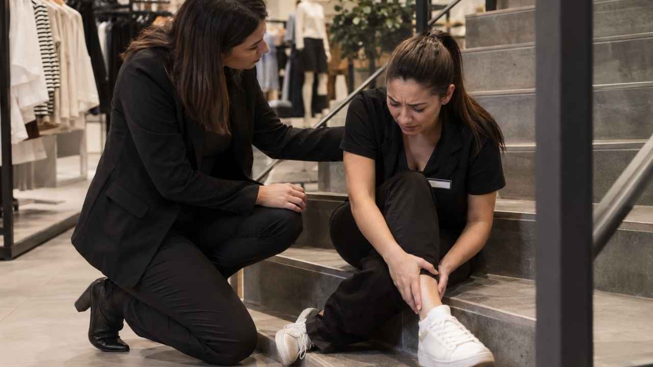 Reclama 33.001 euros tras caer por las escaleras, pero el TSJA acredita que ya le habían comunicado el despido