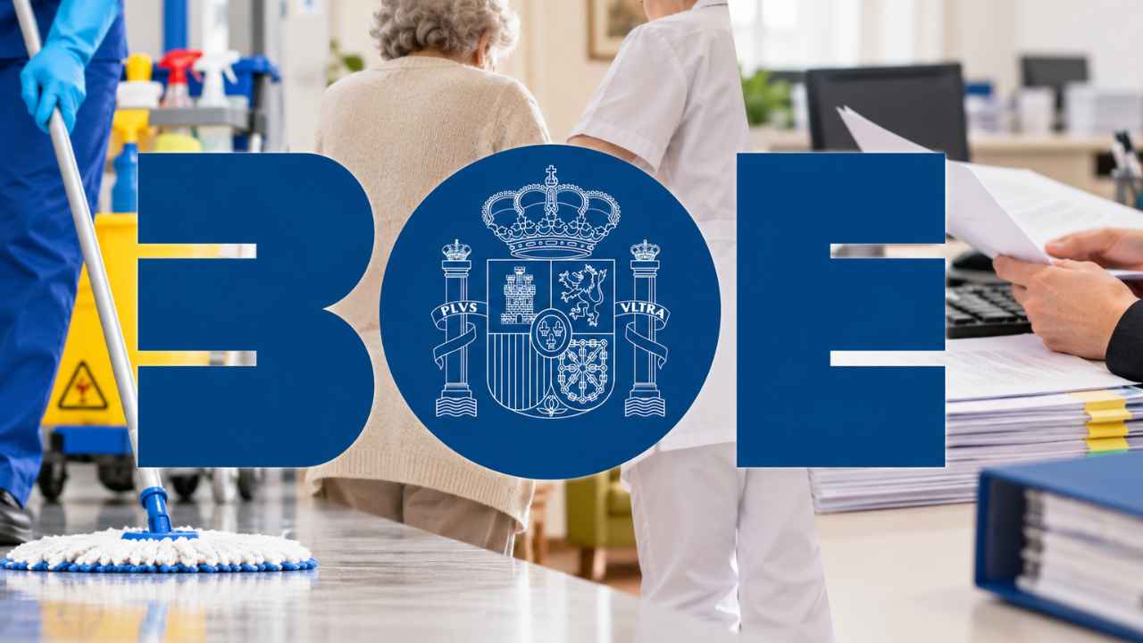 Imagen del BOE sobre trabajadores de limpieza, ayuda a domicilio y administración, sectores con nuevas plazas de empleo público.